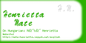 henrietta mate business card